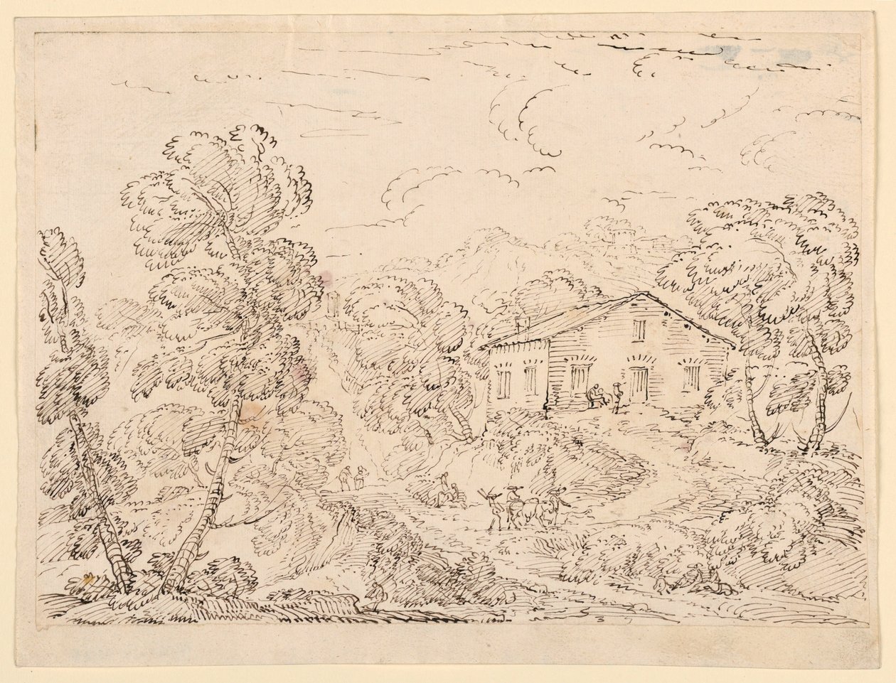 Çizim, Ormanda Bir Trattoria, 1760-1770 by Carlo Marchionni