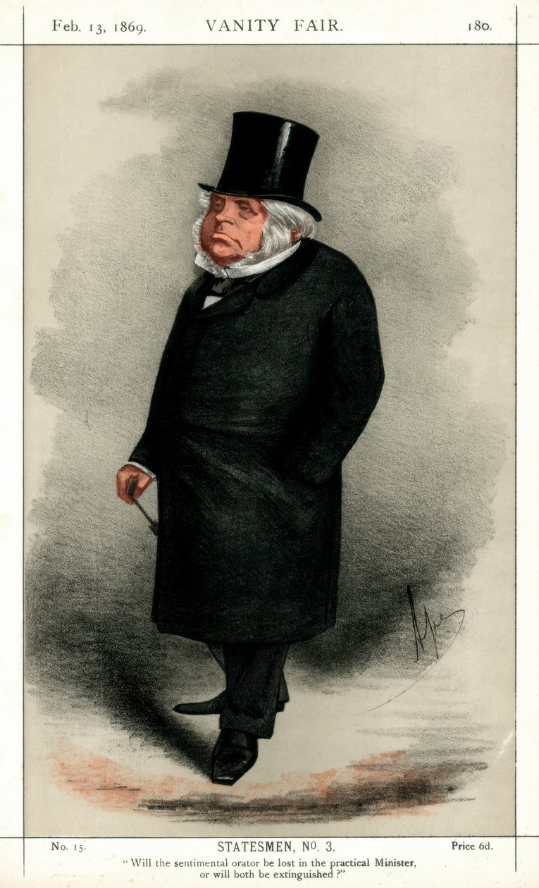 John Bright, İngiliz Radikal ve Liberal politikacı, 1869. by Carlo Pellegrini