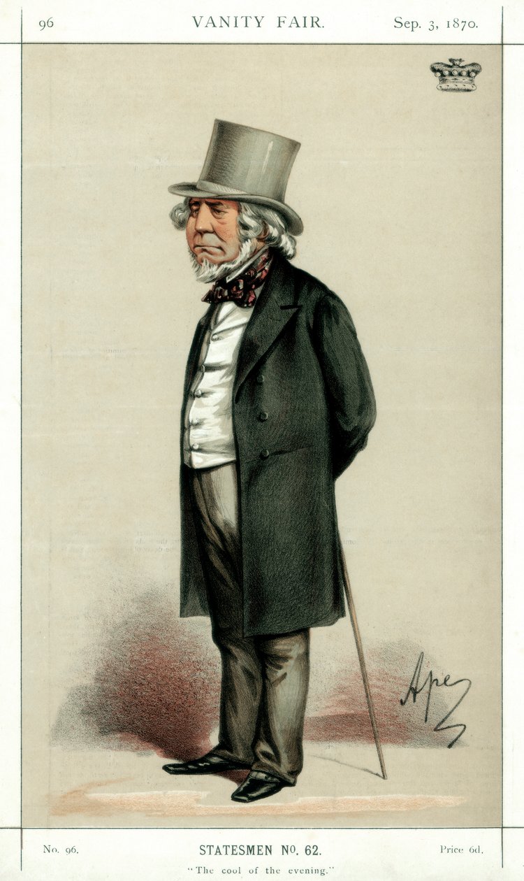 The Cool of the Evening, Lord Houghton, İngiliz şair ve politikacı, 1870. by Carlo Pellegrini
