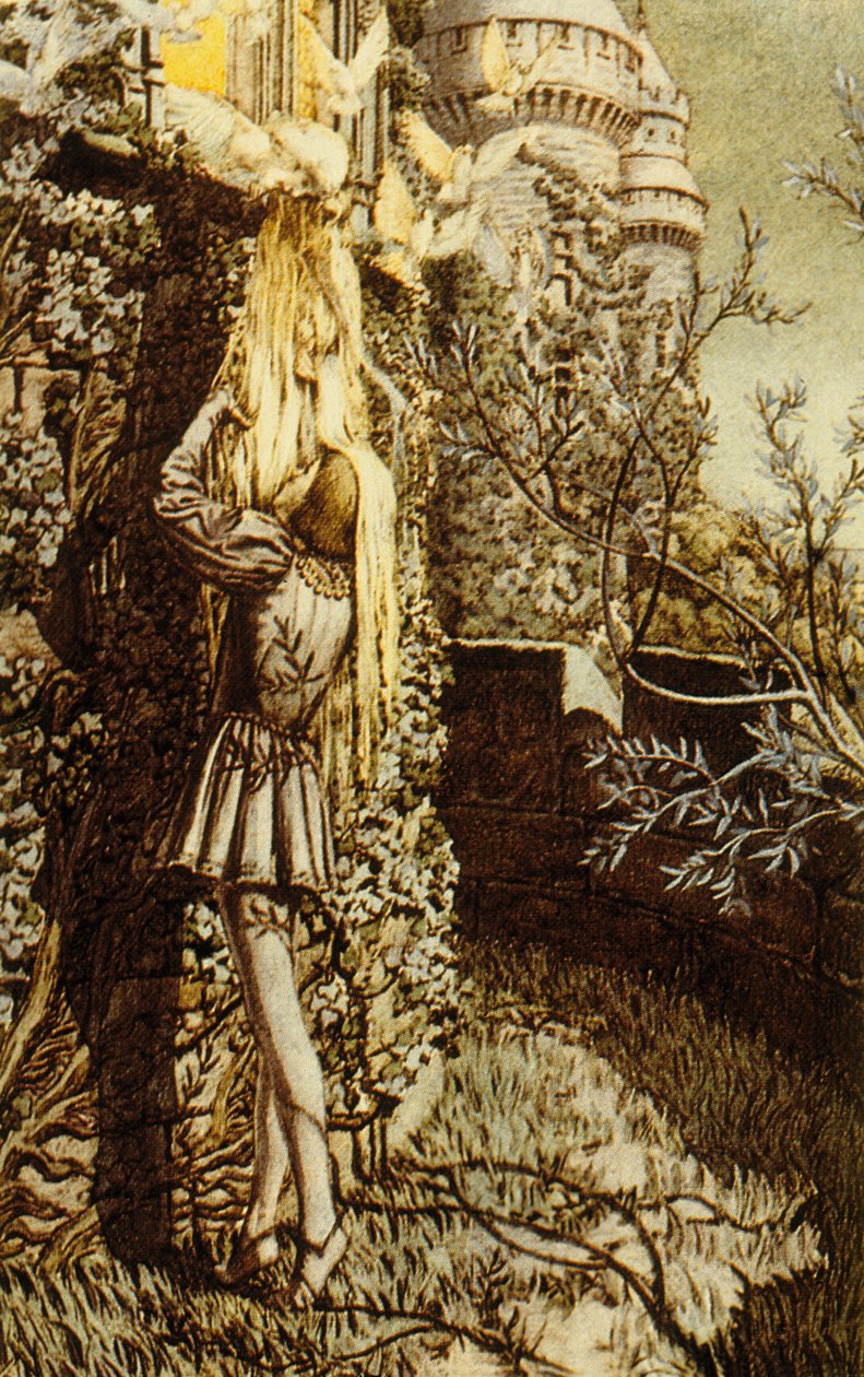 Pelleas ve Melisande, Maurice Maeterlinck tarafından oyun, 1922 renkli taş by Carlos Schwabe