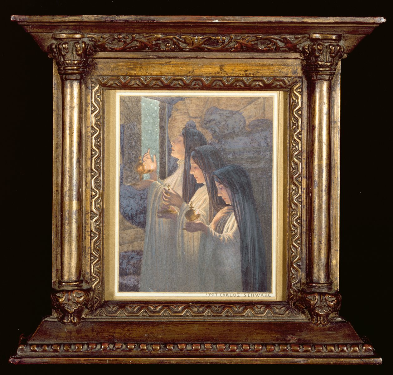 Üç Bilge Bakire, 1907 by Carlos Schwabe