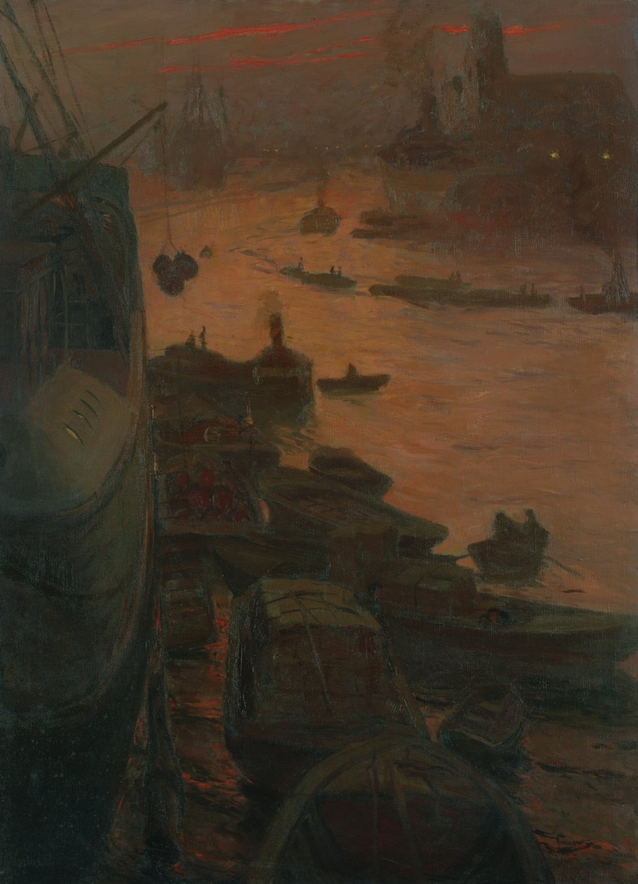 İmparatorlar Rıhtımı tarafından Hamburg Limanı, 1911 by Carlos Grethe