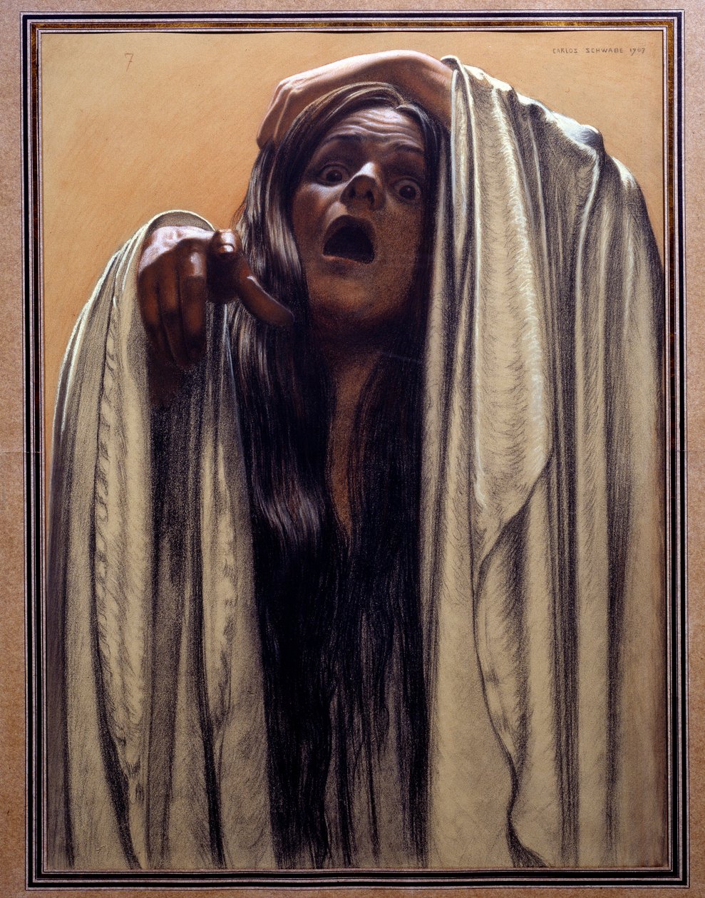 "Dalga" Çalışması, 1907 by Carlos Schwabe