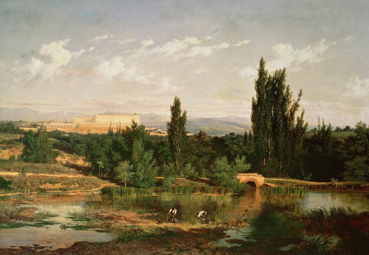 Bir nehir, Manzanares ile kırsal by Carlos de Haes