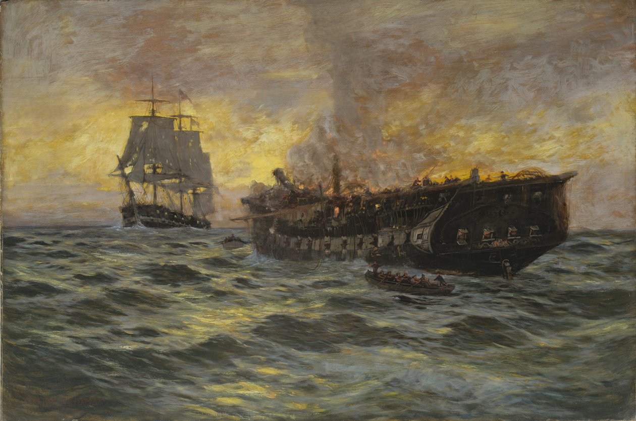 ABD Fırkateyn Anayasası ile H.M.S. Java, 1897 by Carlton Theodore Chapman