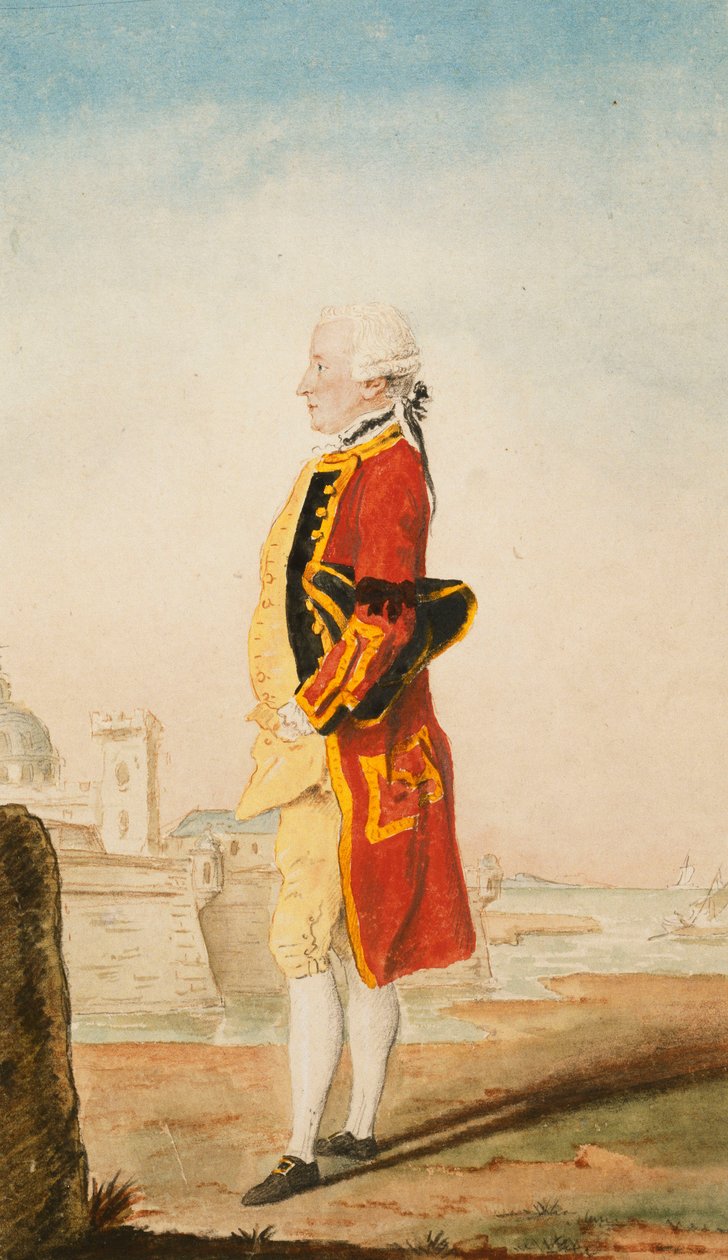 Albay Morrison Muhtemelen Kraliyet Mühendislerinin Üniformasında, Arkasında Müstahkem Bir Kasaba, 1768 by Carmontelle