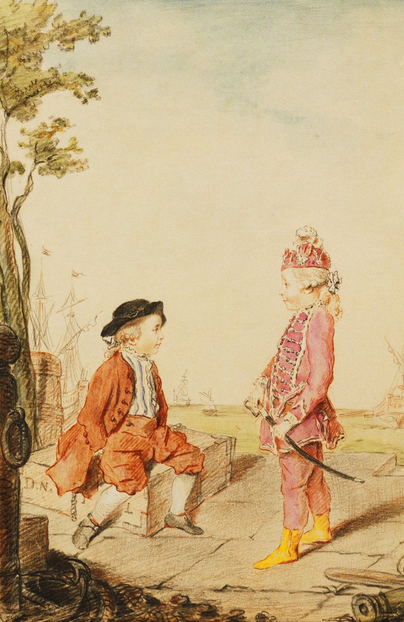 Bir Rıhtımda İki Genç de Neuville Kardeş, 1767 by Carmontelle