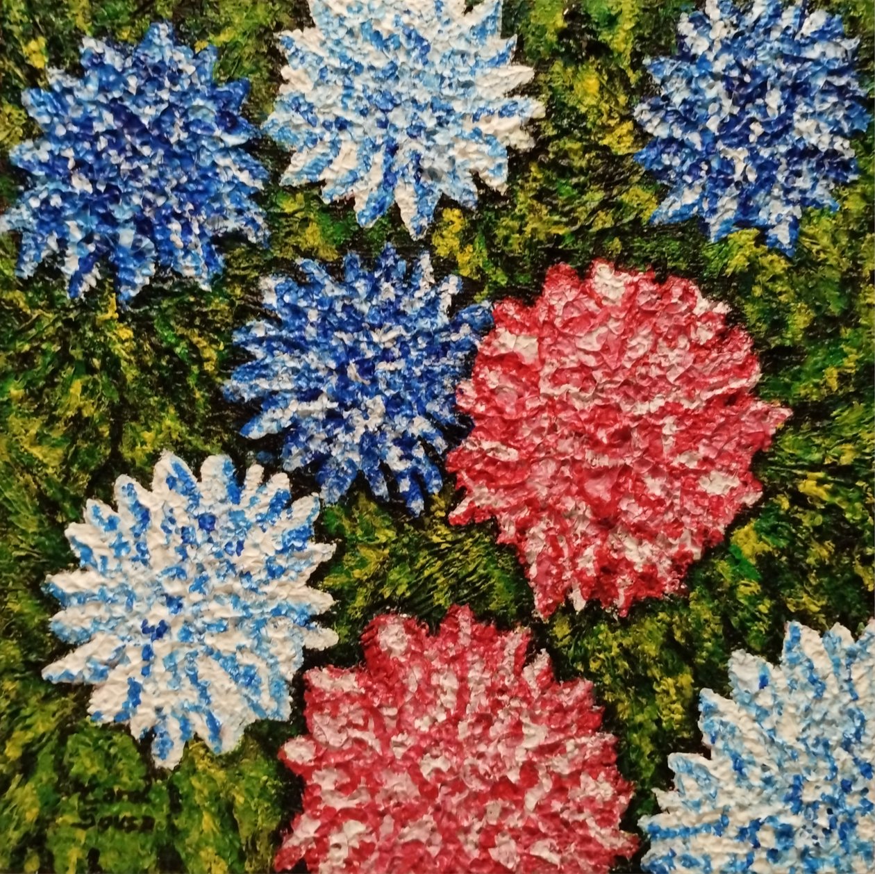 Çimlerin arasında çiçekler by Carol Sousa Cuello