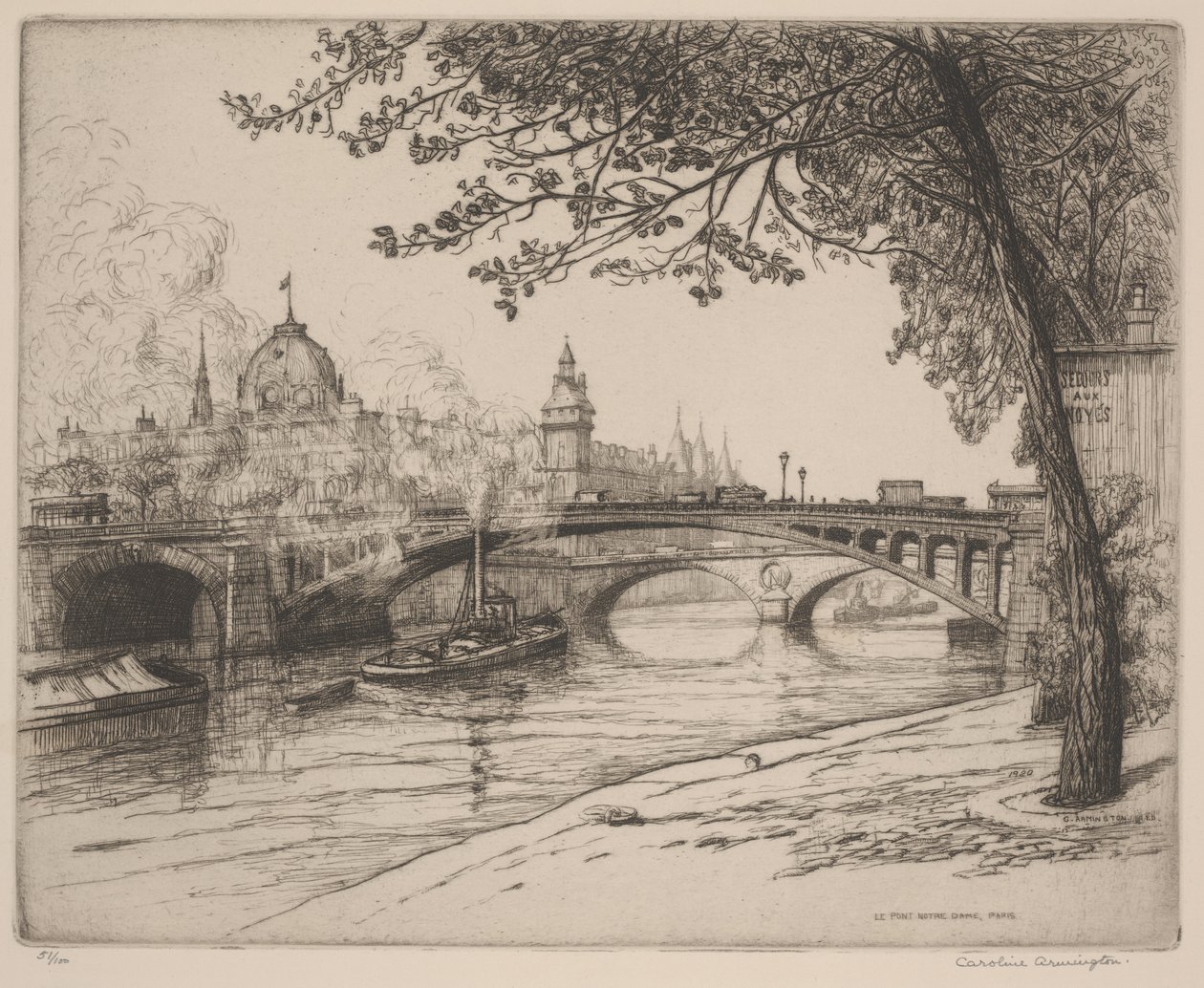 Notre Dame Köprüsü, Paris by Caroline Armington