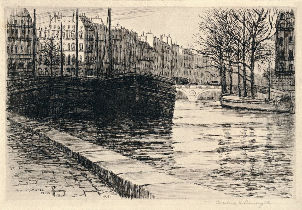 Pont St Michel, 1915 by Caroline Helena Armington
