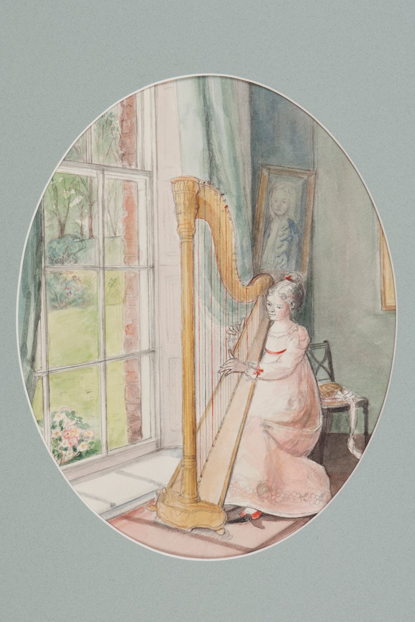Arplı Genç Kadın, 2009 (kağıt üzerinde wc) by Caroline Hervey Bathurst