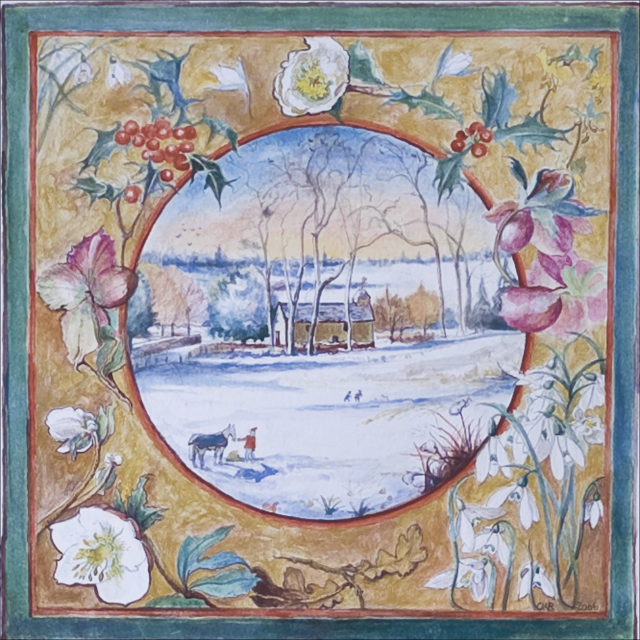 Noel Sabahı, Küçük Somborne, 2007 (kağıt üzerinde wc) by Caroline Hervey Bathurst