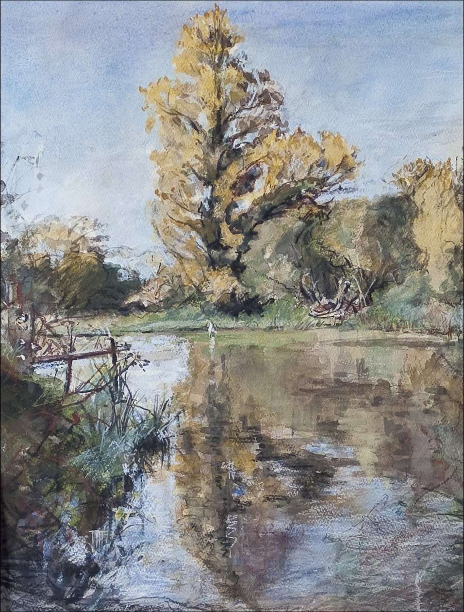 Nehirde Erken Sonbahar Testi, 2007 (kağıt üzerinde pastel ve wc) by Caroline Hervey Bathurst