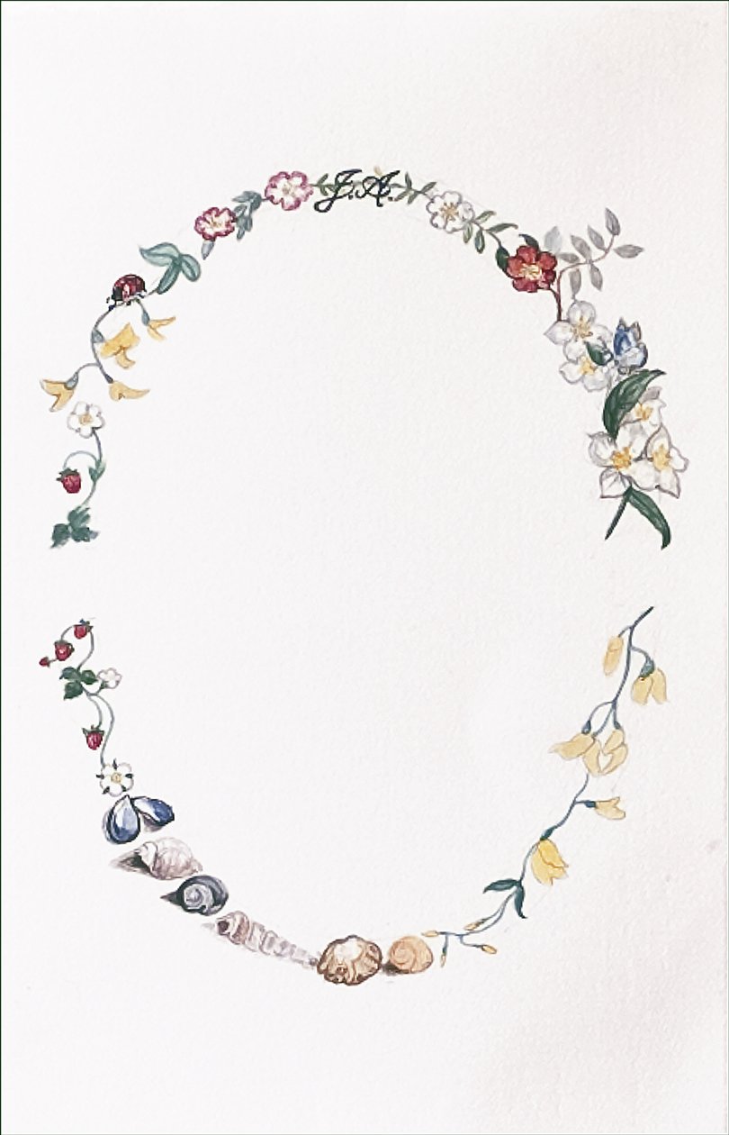 Jane Austen Garland, 2008 (kağıt üzerinde tuvalet ve kalem) by Caroline Hervey Bathurst