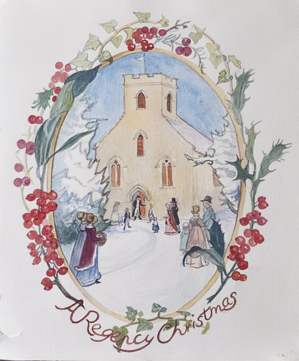 Regency Christmas, 2008 (kağıt üzerinde wc) by Caroline Hervey Bathurst