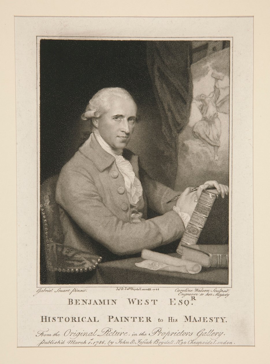 Benjamin West Esq.r / Majestelerine Tarihsel Ressam by Caroline Watson