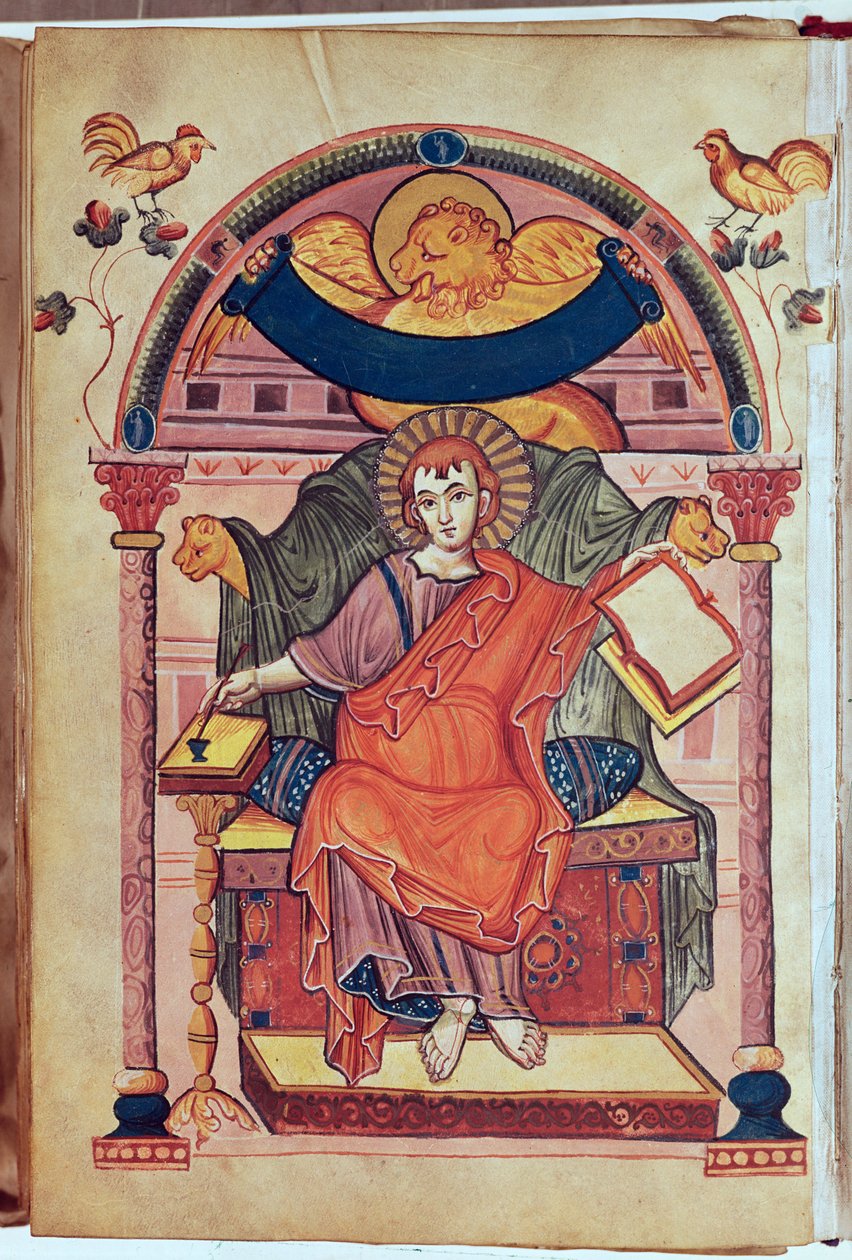 Kod.22 St. Mark, Ada el yazmasından by Carolingian School