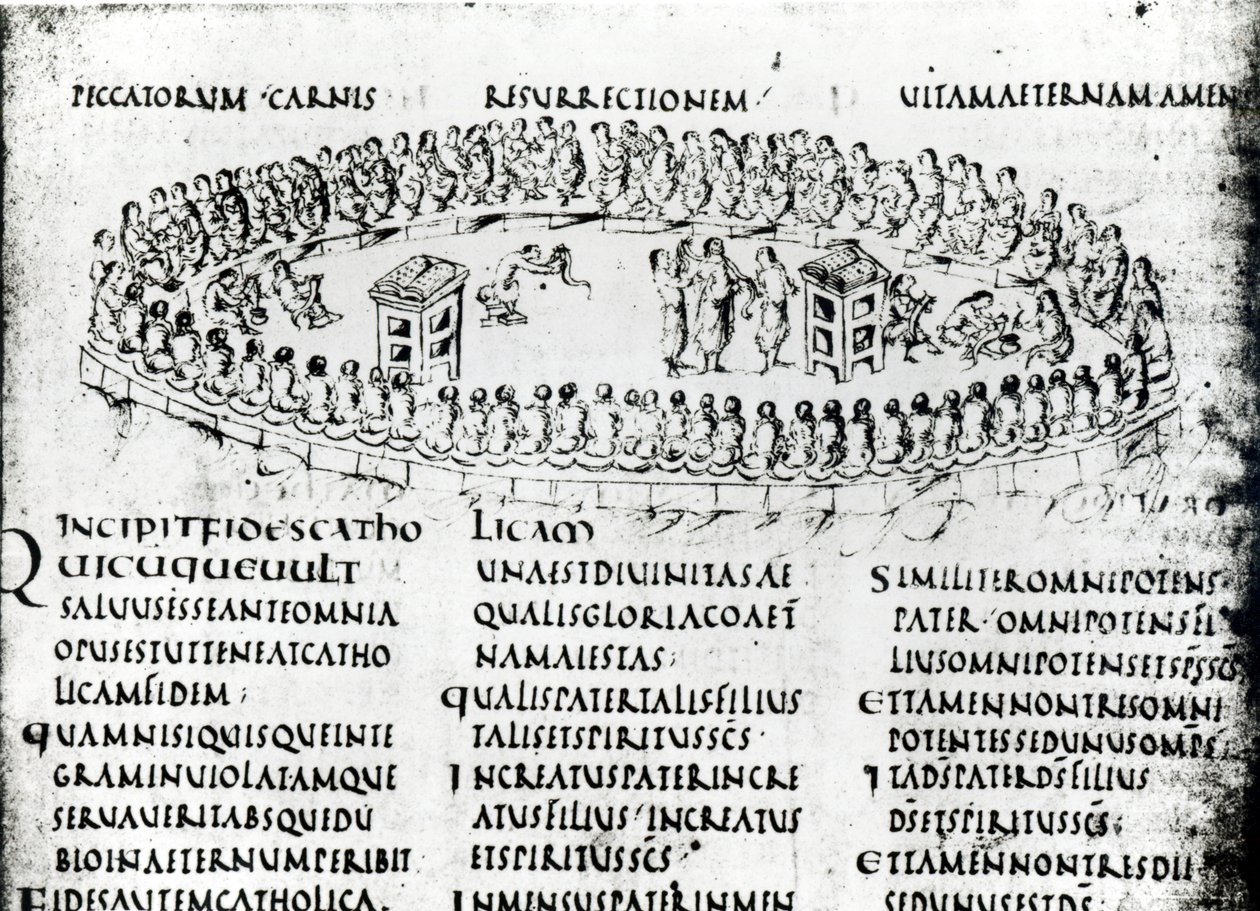 Mezmurlardan birinden, Utrecht Mezmurundan bir sahnenin illüstrasyonu, Reims