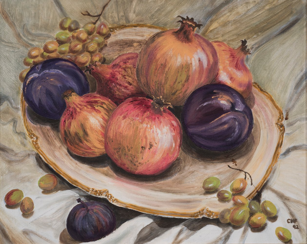 Sonbahar Meyveleri, 1992 (kağıt üzerine yağlı boya) by Carolyn Hubbard Ford