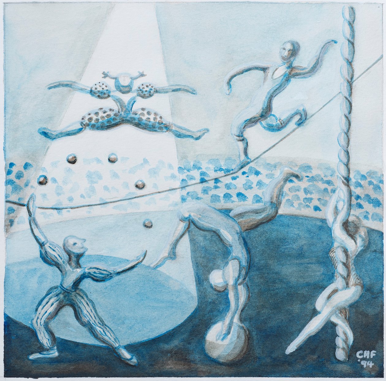 Sirk Sahnesi II, 1994 (kağıt üzerine sulu boya) by Carolyn Hubbard Ford