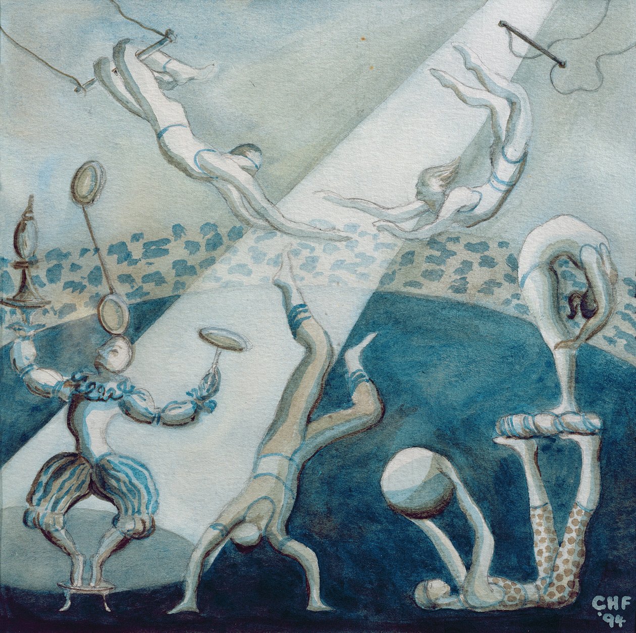 Sirk Sahnesi I, 1994 (kağıt üzerinde wc) by Carolyn Hubbard Ford
