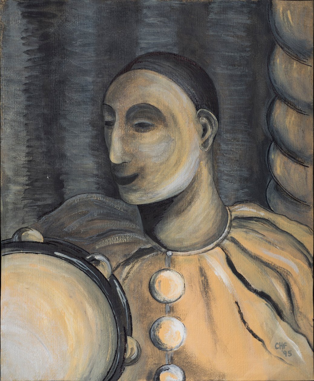 Tefli Palyaço, 1995 (kağıt üzerine akrilik) by Carolyn Hubbard Ford