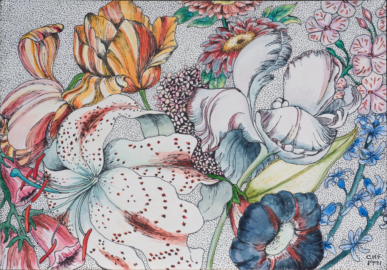 Jumbled Flowers, 1991  by Carolyn Hubbard Ford