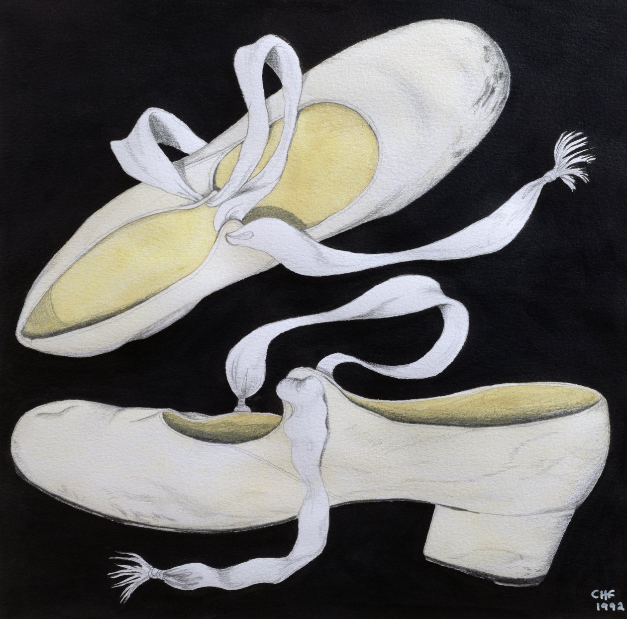 Eski Tap Dans Ayakkabısı, 1992 (kağıt üzerine kalem ve wc) by Carolyn Hubbard Ford