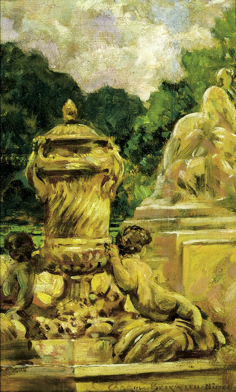 Çeşme Bahçesi, Nimes, Fransa, 1911. by Carroll Beckwith