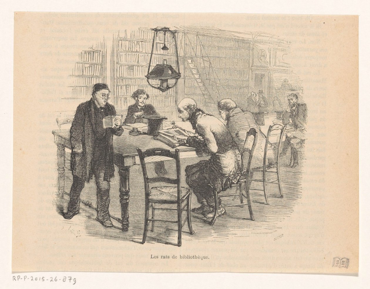 Bir kütüphanenin okuma odası Les rats de bibliothèque (nesne üzerindeki başlık) by Carter