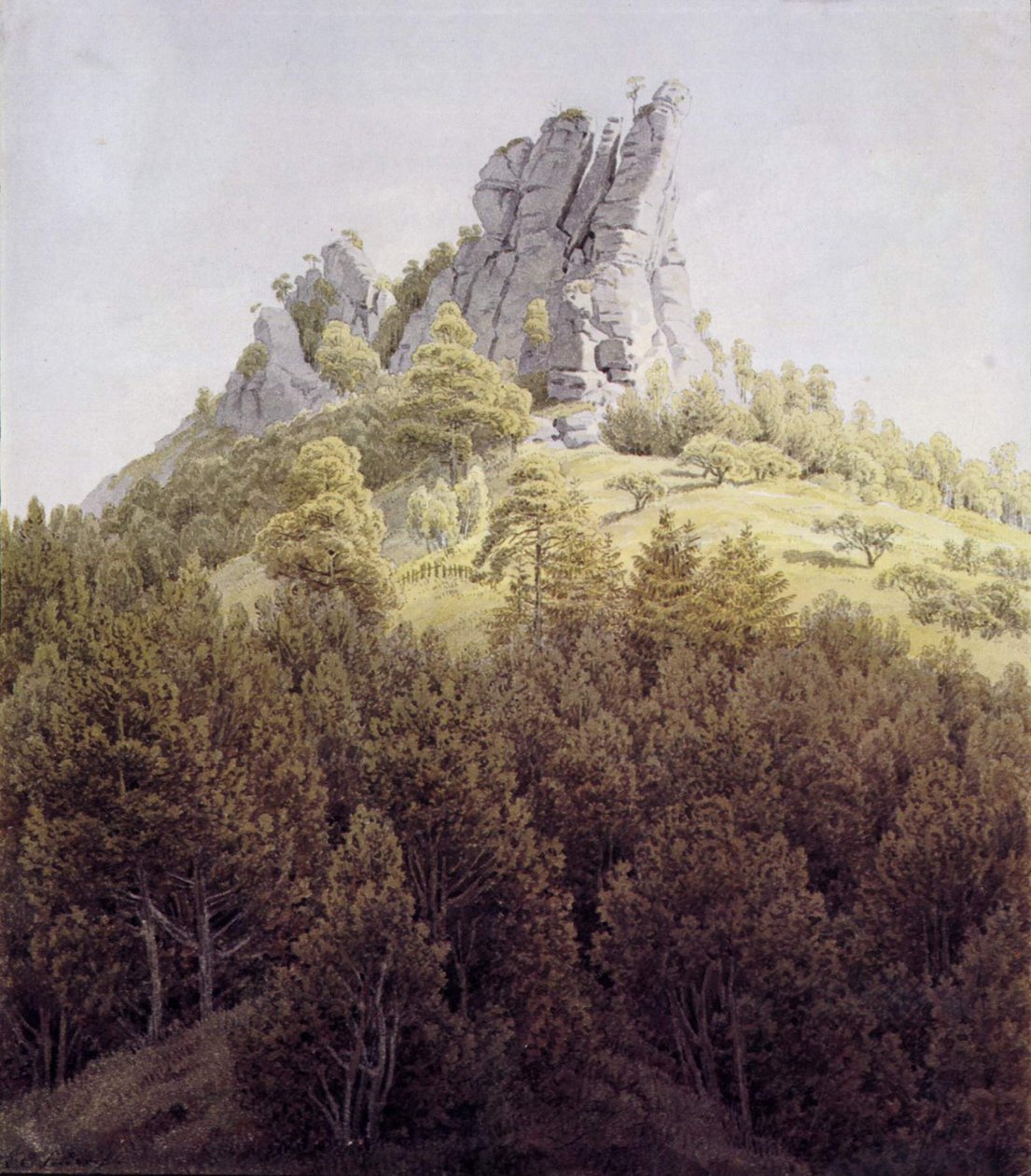 Elbe üzerinde Rathen yakınlarındaki Heldstein by Caspar David Friedrich