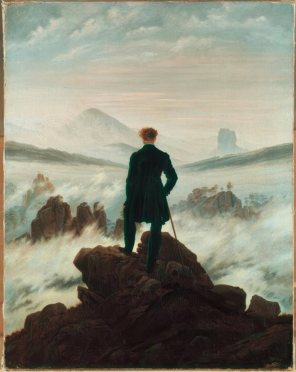 Nebel denizi üzerinde gezgin by Caspar David Friedrich