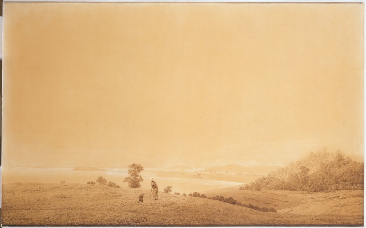 Çobanlarla birlikte Ruegen adasının doğu kıyısı by Caspar David Friedrich