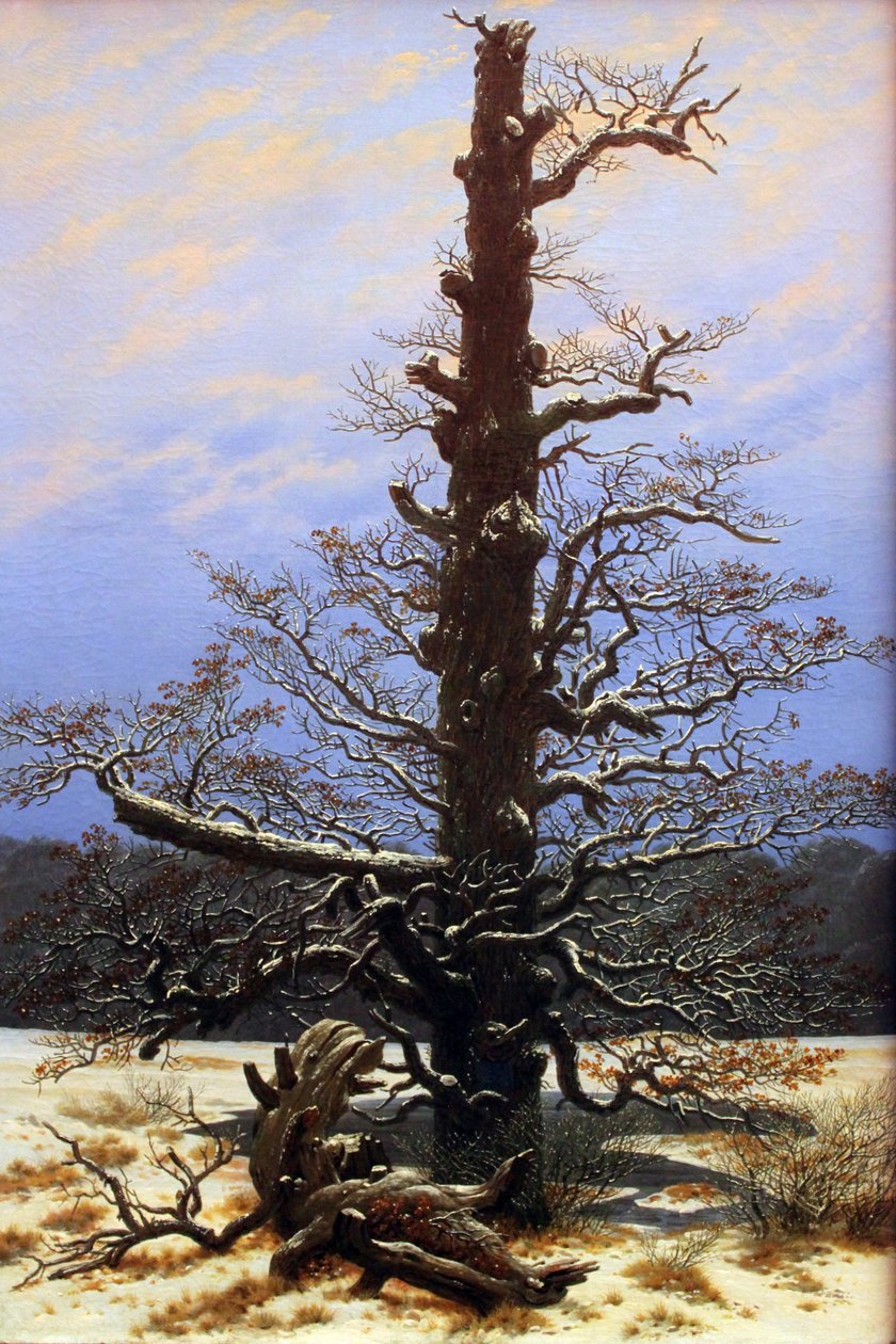 Karda meşe ağacı by Caspar David Friedrich
