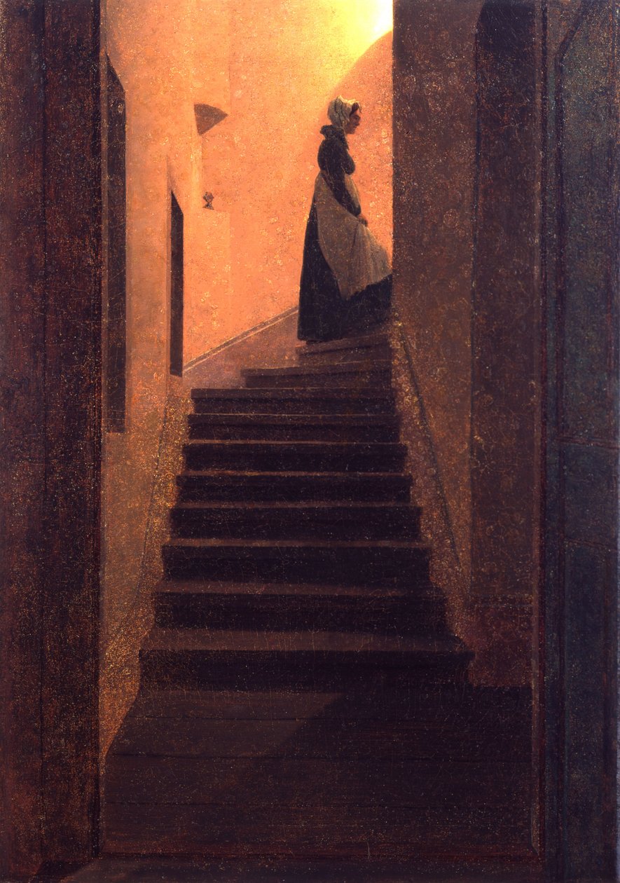 Merdivendeki Kadın / Merdivenlerdeki Caroline by Caspar David Friedrich