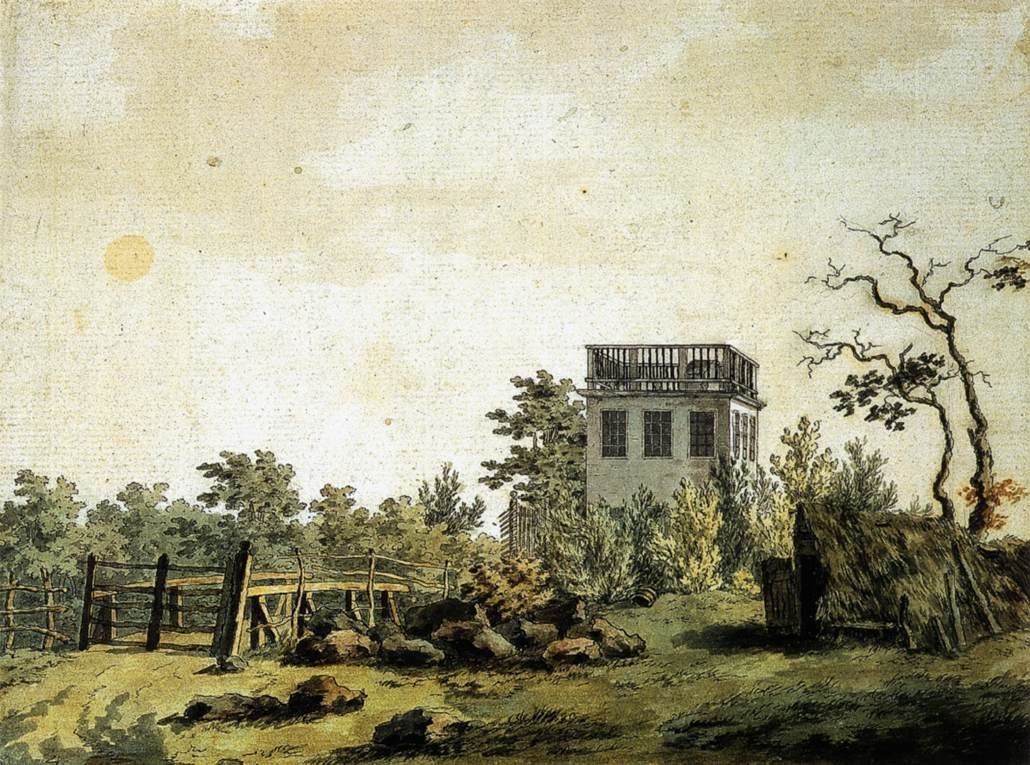 Köşk ile Peyzaj by Caspar David Friedrich