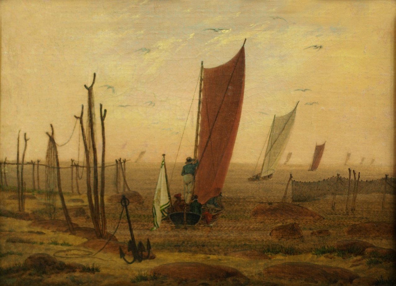 Yarın (teknelerin kalkışı) by Caspar David Friedrich