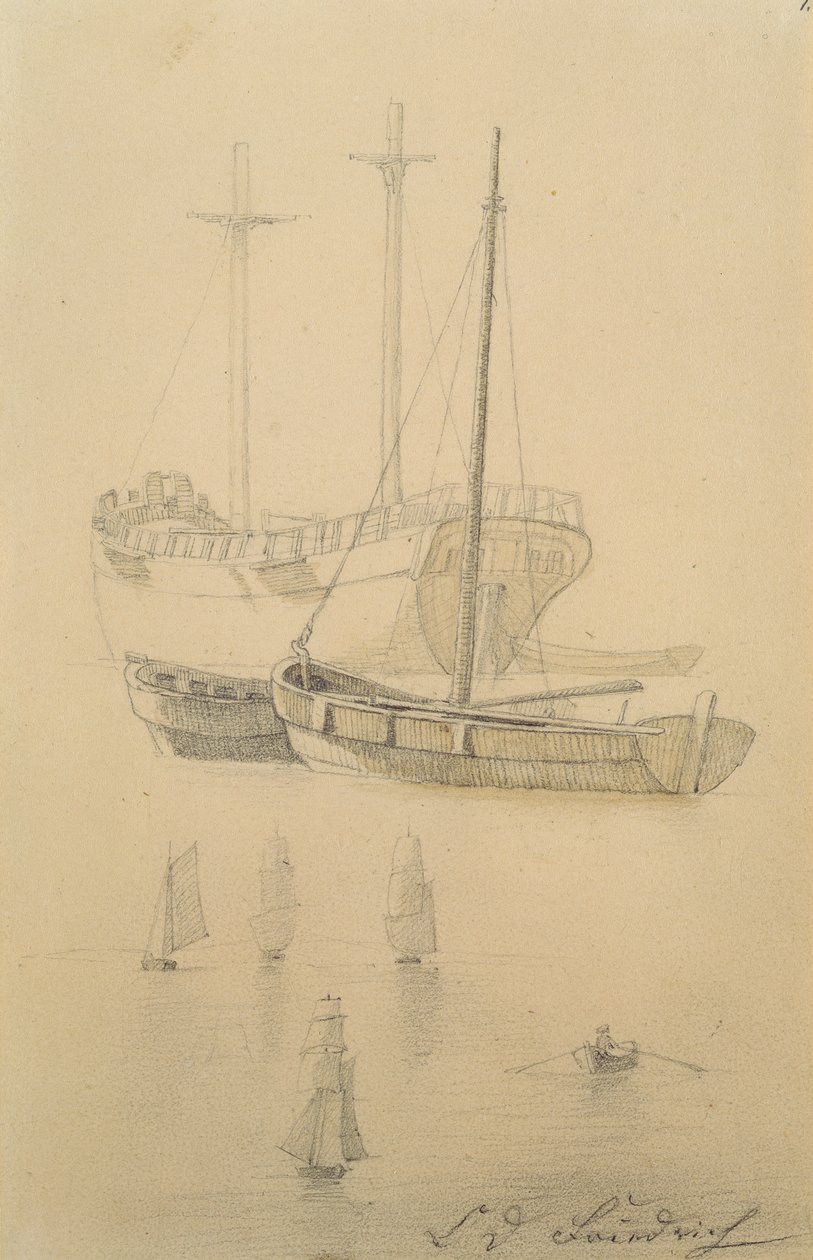 gemiler by Caspar David Friedrich