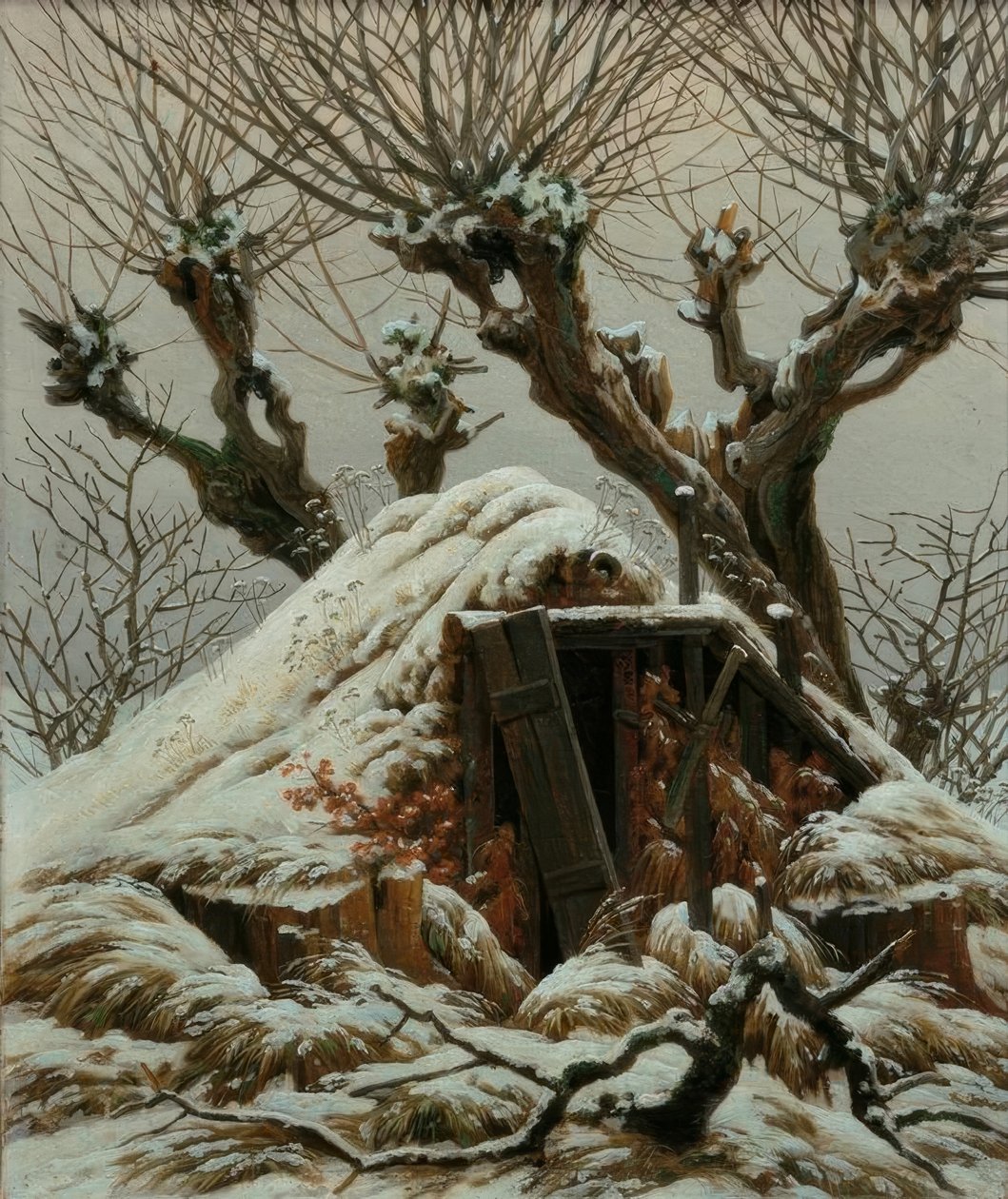 Karla kaplı kulübe by Caspar David Friedrich