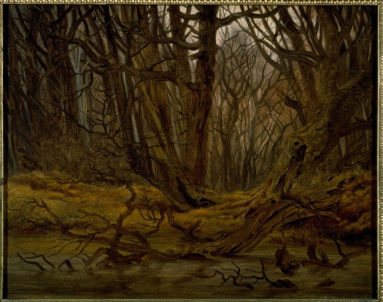 Geç sonbaharda orman by Caspar David Friedrich