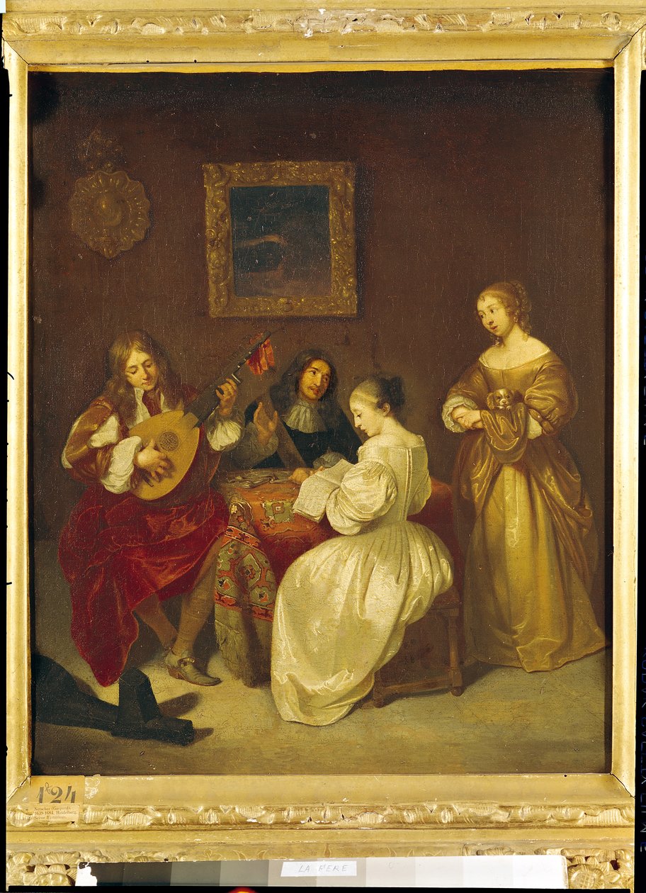 Interior Scene  by Caspar Netscher