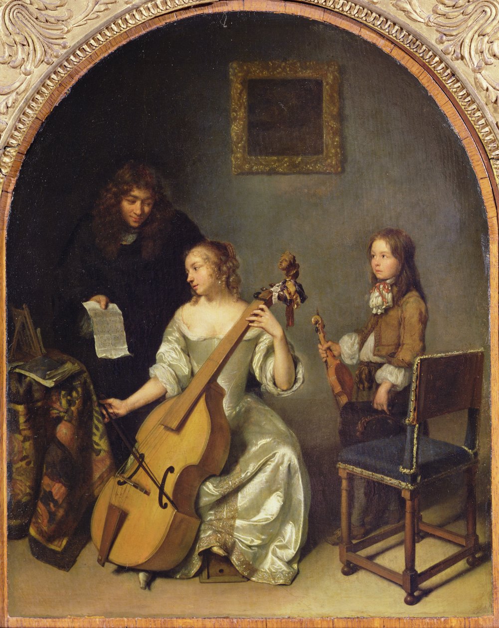 Bas Viol Dersi by Caspar Netscher