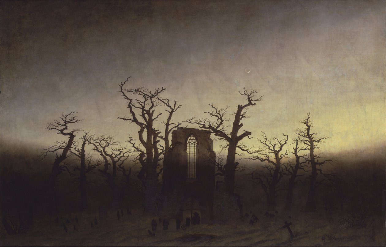 Meşe Ağaçları Arasında Manastır, yaklaşık 1809 by Caspar David Friedrich