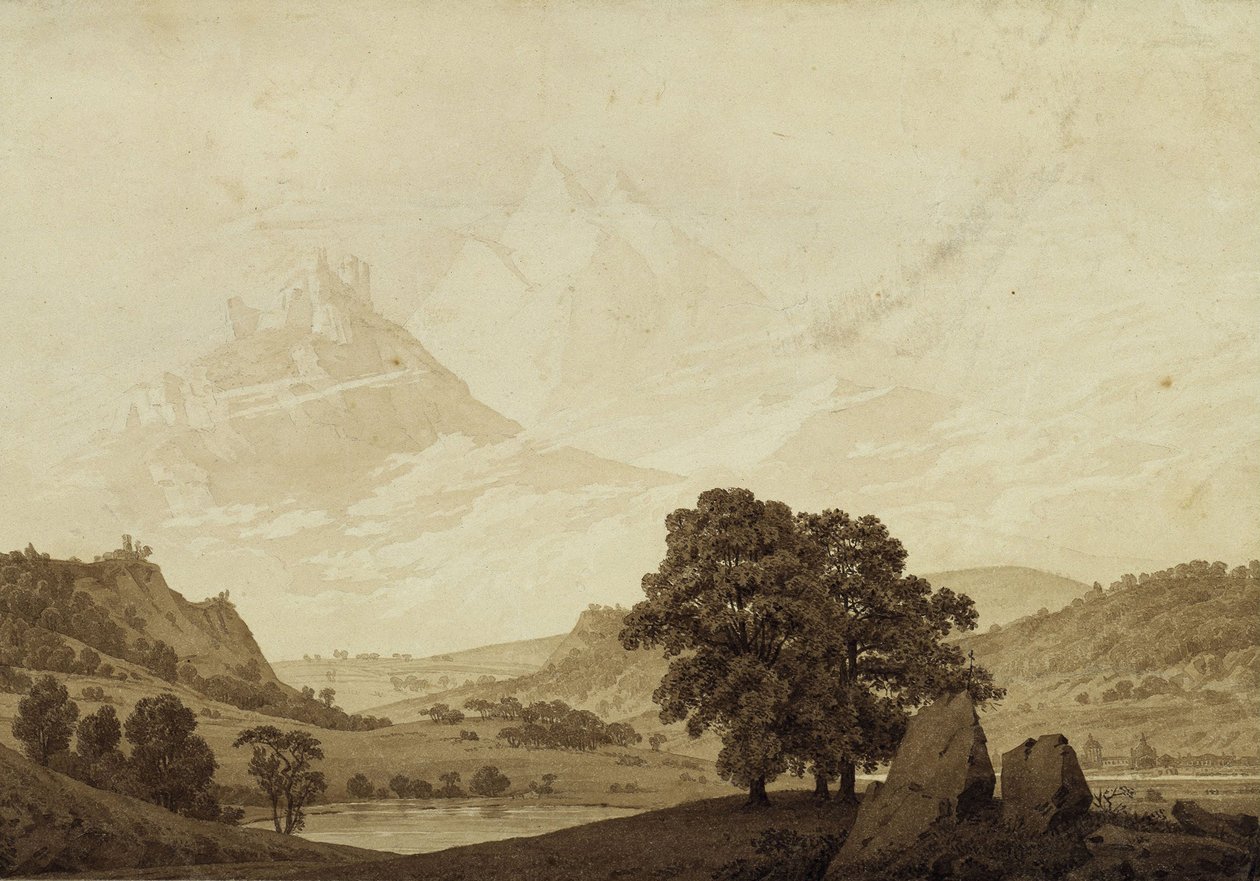 Sonbahar - Akşam - Mevsimlerden, günün saatlerinden ve insan döngüsünün yaşlarından olgunluk, 1803 by Caspar David Friedrich