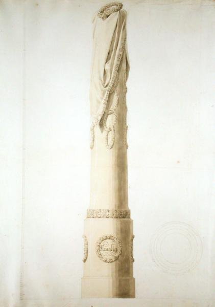 Bir Hatıra Sütunu için Tasarım (kağıt üzerinde kalem, kurşun kalem ve sepya) by Caspar David Friedrich