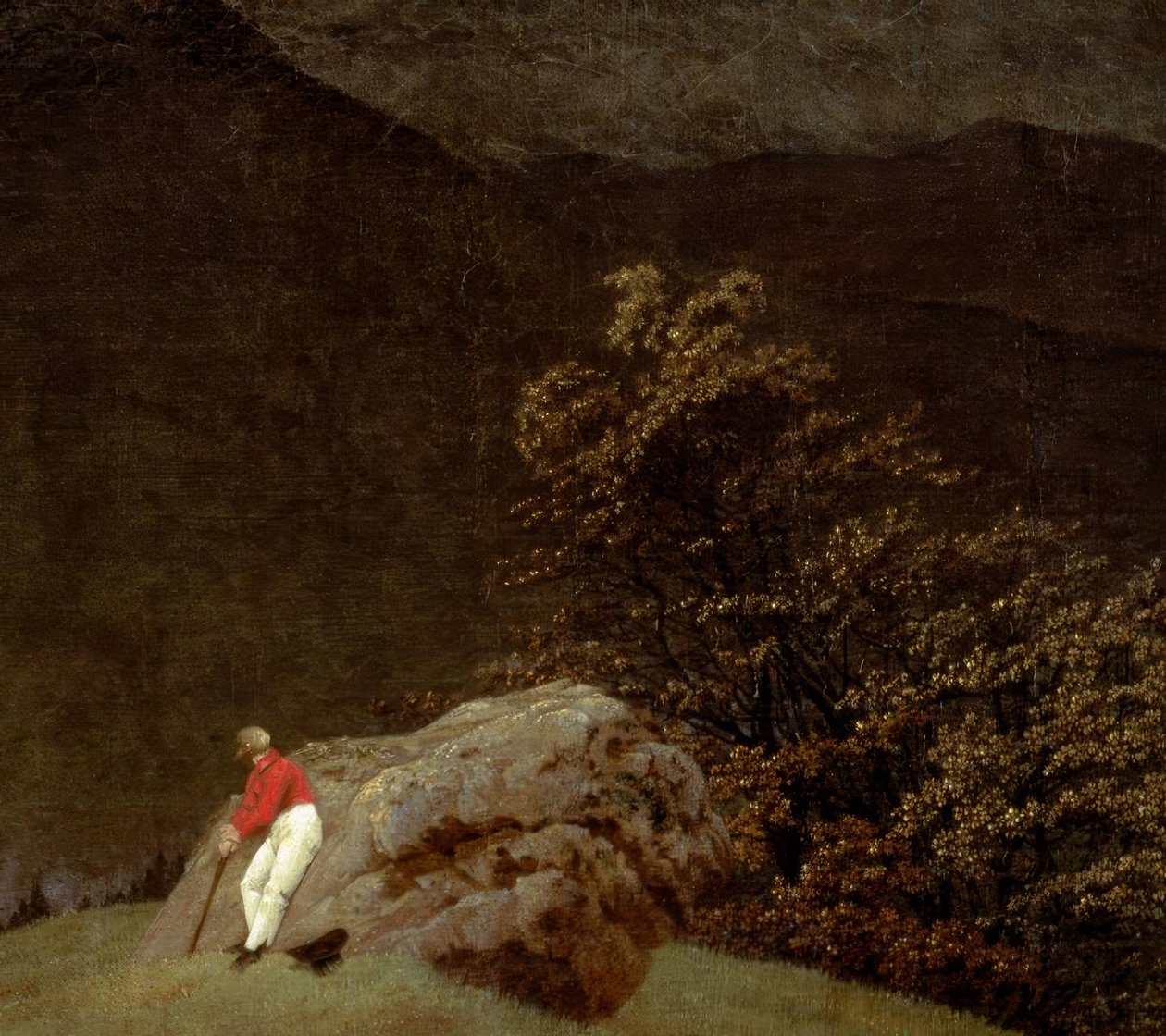 Gökkuşağı ile dağ manzarası by Caspar David Friedrich