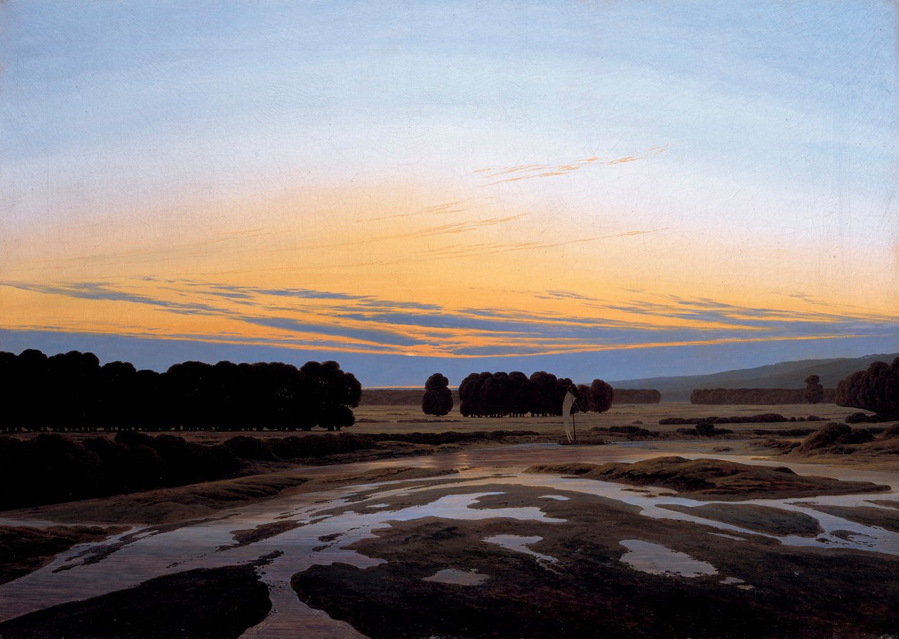 ""Dresden yakınlarındaki Büyük Rezerv, Almanya"" (Dresden yakınlarındaki Grosse Gehege) Tablo Caspar David Friedrich (1774-1840) Soluk 73,5x103 cm Tuval üzerine yağlıboya 1832 Devlet Sanat Galerisi, Dresden by Caspar David Friedrich