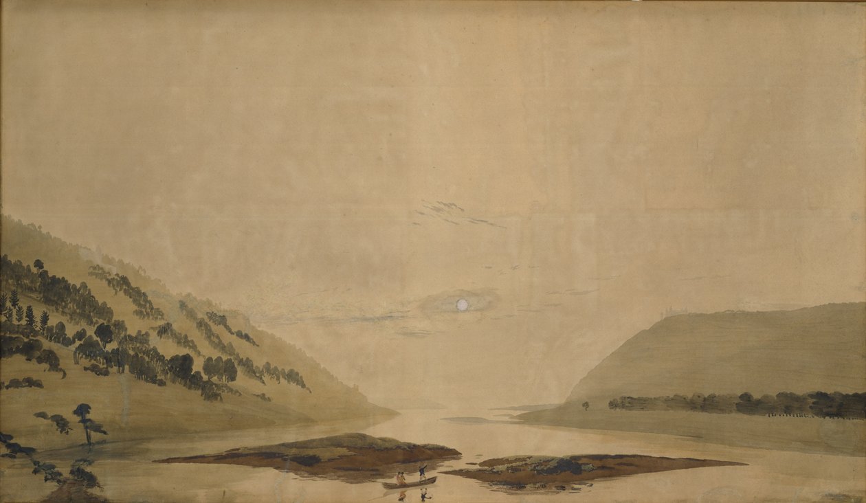 Sabah Nehirli Dağlık Manzara, 183035 (şeffaf kağıt üzerinde wc ve tempera) (265365