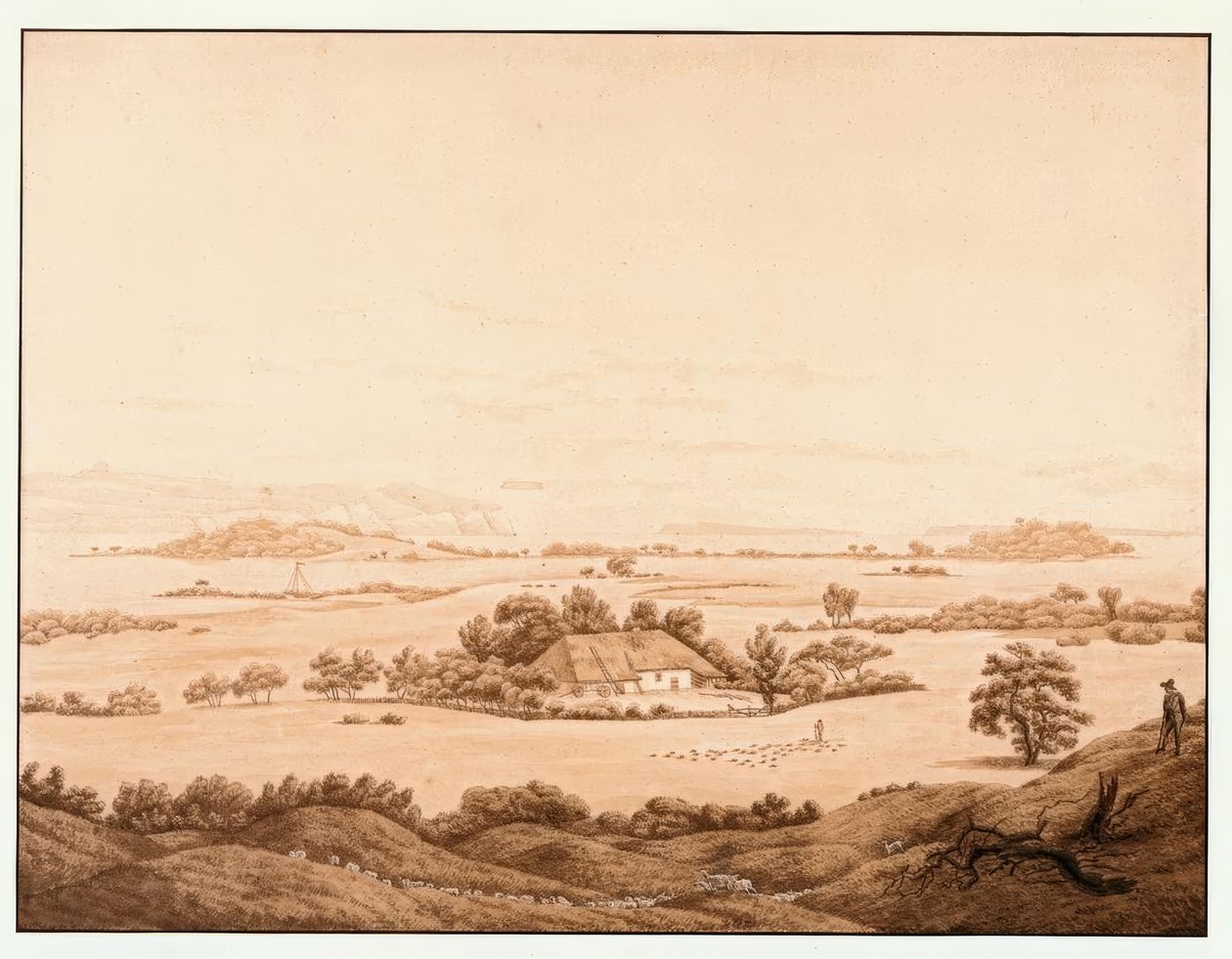 Bir çoban ile Rügen manzara by Caspar David Friedrich