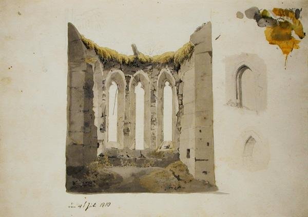 Bir Gotik Korosu Harabeleri, 4 Temmuz 1810 (kağıt üzerine kalem ve tuvalet) by Caspar David Friedrich